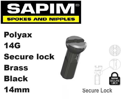 Sapim Secure Lock Zwart 14G 14mm