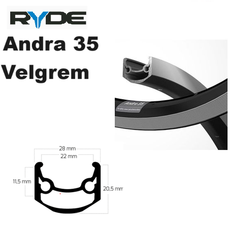 Ryde Andra 35 - Velgrem - 622