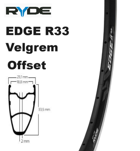 Ryde Edge R33 Offset - Velgrem - 622